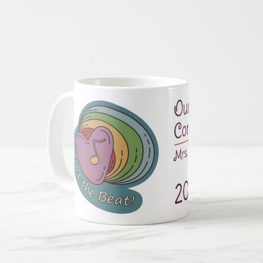 Muziek Hart Rainbow Favoriete Dirigent Naam Koffiemok (Voorkant links)