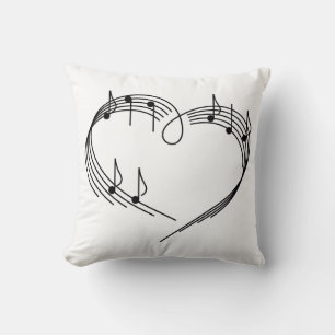 Muziek Hart Worp Kussen