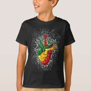 Muziek Hart Zwart Geschiedenis Maand Kleuren Manne T-shirt