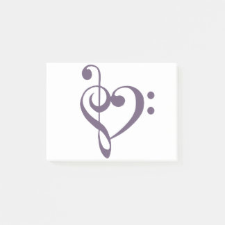 Muziek - Heart Treble Bass Clef Heart - Grape Comp Post-it® Notes