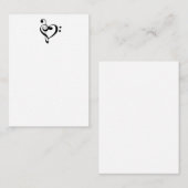 Muziek Heart Treble Clef Bass Clef Musician Notitiekaartje (Voorkant / Achterkant)