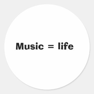 Muziek = het leven ronde sticker