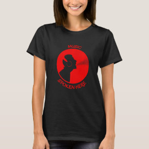 Muziek hier Vinyl Record Singer Red T-shirt