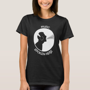 Muziek hier Wit met Vinyl Record Singer T-shirt