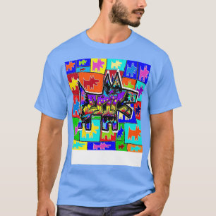 Muziek Hond Graffiti Rap T-shirt