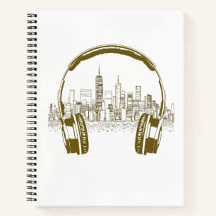 Muziek Hoofdtelefoon City Rhyme Prachtige Vibes Ve Notitieboek
