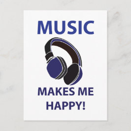 Muziek Hoofdtelefoon Muziek maakt me blij Muziek Briefkaart