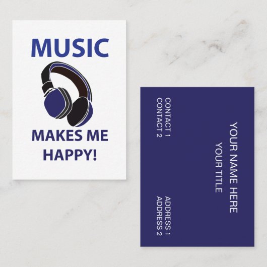 Muziek Hoofdtelefoon Visitekaartje (Voorkant / Achterkant)
