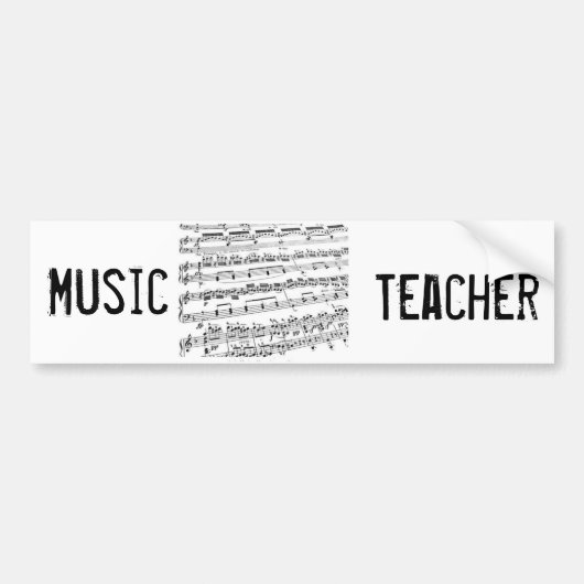 Muziek Hoofdvak/Student/Docent Bumpersticker (Voorkant)