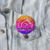 MUZIEK - HOU HET ECHT REGENBOOG RONDE BUTTON 7,6 CM (In situ)