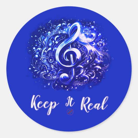 MUZIEK - HOU HET ECHT  RONDE STICKER (Voorkant)
