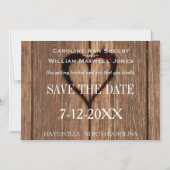 Muziek Hout en gegraveerd Hart Save the Date Magnetische Uitnodiging (Voorkant)