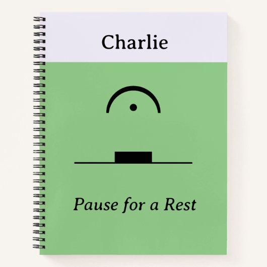 Muziek Humor Pauze voor Rust Grappig Personalized Notitieboek (Voorkant)