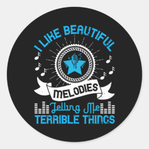 Muziek - Ik hou van mooie melodieën Ronde Sticker