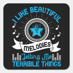 Muziek - Ik vind mooie melodieën leuk Vierkante Sticker