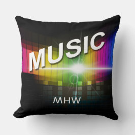 Muziek Illustratie aangepaste monogram goot kussen