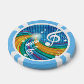 Muziek Illustratie aangepaste monogram poker chips (Enkel)