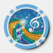 Muziek Illustratie aangepaste monogram poker chips (Achterkant)