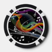 Muziek Illustratie aangepaste monogram poker chips (Achterkant)