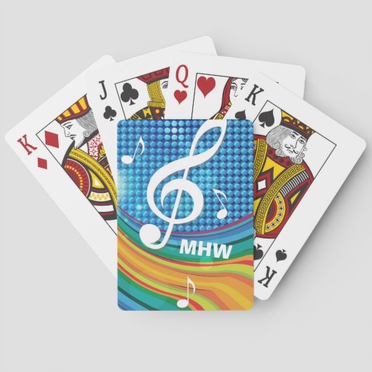 Muziek Illustratie aangepaste monogram speelkaarte Speelkaarten (Achterkant)