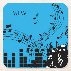 Muziek Illustratie aangepaste onderzetters op mono