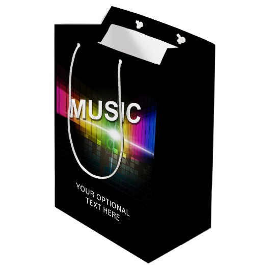 Muziek Illustratie aangepaste tekst geschenkzak Medium Cadeauzakje (Achterkant Gekanteld)