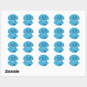 Muziek in aap ronde sticker (Vel)