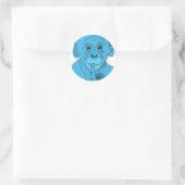 Muziek in aap ronde sticker (Tas)