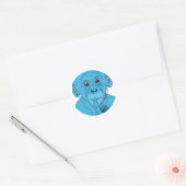 Muziek in aap ronde sticker (Envelop)