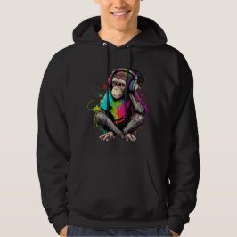 Muziek in apensets luisteren, muziek geobsedeerd d hoodie
