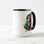 Muziek in apensets luisteren, muziek geobsedeerd d mok (Voorkant rechts)