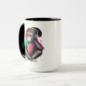 Muziek in apensets luisteren, muziek geobsedeerd d mok (Voorkant links)