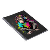 Muziek in apensets luisteren, muziek geobsedeerd d notitieboek (Rechterzijde)