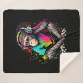 Muziek in apensets luisteren, muziek geobsedeerd d sherpa deken (Voorkant (horizontaal))