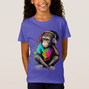 Muziek in apensets luisteren, muziek geobsedeerd d t-shirt