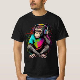 Muziek in apensets luisteren, muziek geobsedeerd d t-shirt