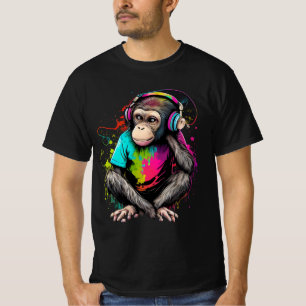 Muziek in apensets luisteren, muziek geobsedeerd d t-shirt
