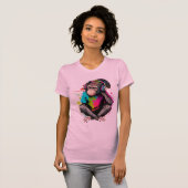 Muziek in apensets luisteren, muziek geobsedeerd d t-shirt (Voorkant volledig)