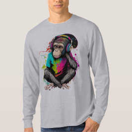 Muziek in apensets luisteren, muziek geobsedeerd d t-shirt