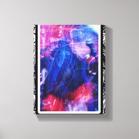 Muziek in Beweging Blauw Paarse Frame Kunst Canvas Afdruk (Voorkant)