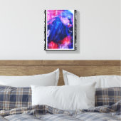 Muziek in Beweging Blauw Paarse Frame Kunst Canvas Afdruk (Insitu (Slaapkamer))
