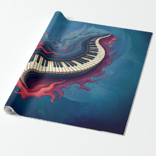 Muziek in beweging, de gebogen piano. cadeaupapier