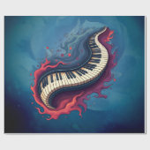 Muziek in beweging, de gebogen piano.  cadeaupapier (Vlak)