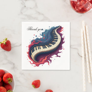 Muziek in beweging, de gebogen piano.  servet