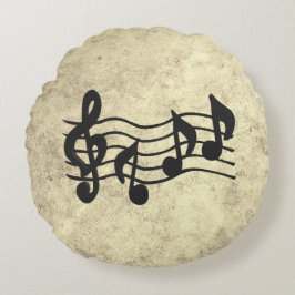 Muziek in Beweging - Muziekmotieven aan de wand Rond Kussen