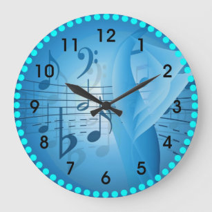 Muziek in blauw grote klok