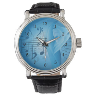 Muziek in blauw horloge