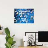 Muziek in blauw Poster (Thuiskantoor)