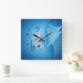 Muziek in blauw vierkante klok (Huis)