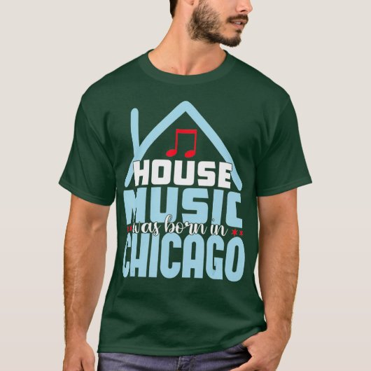 Muziek in Chicago House - DJ Old School EDM T-shirt (Voorkant)